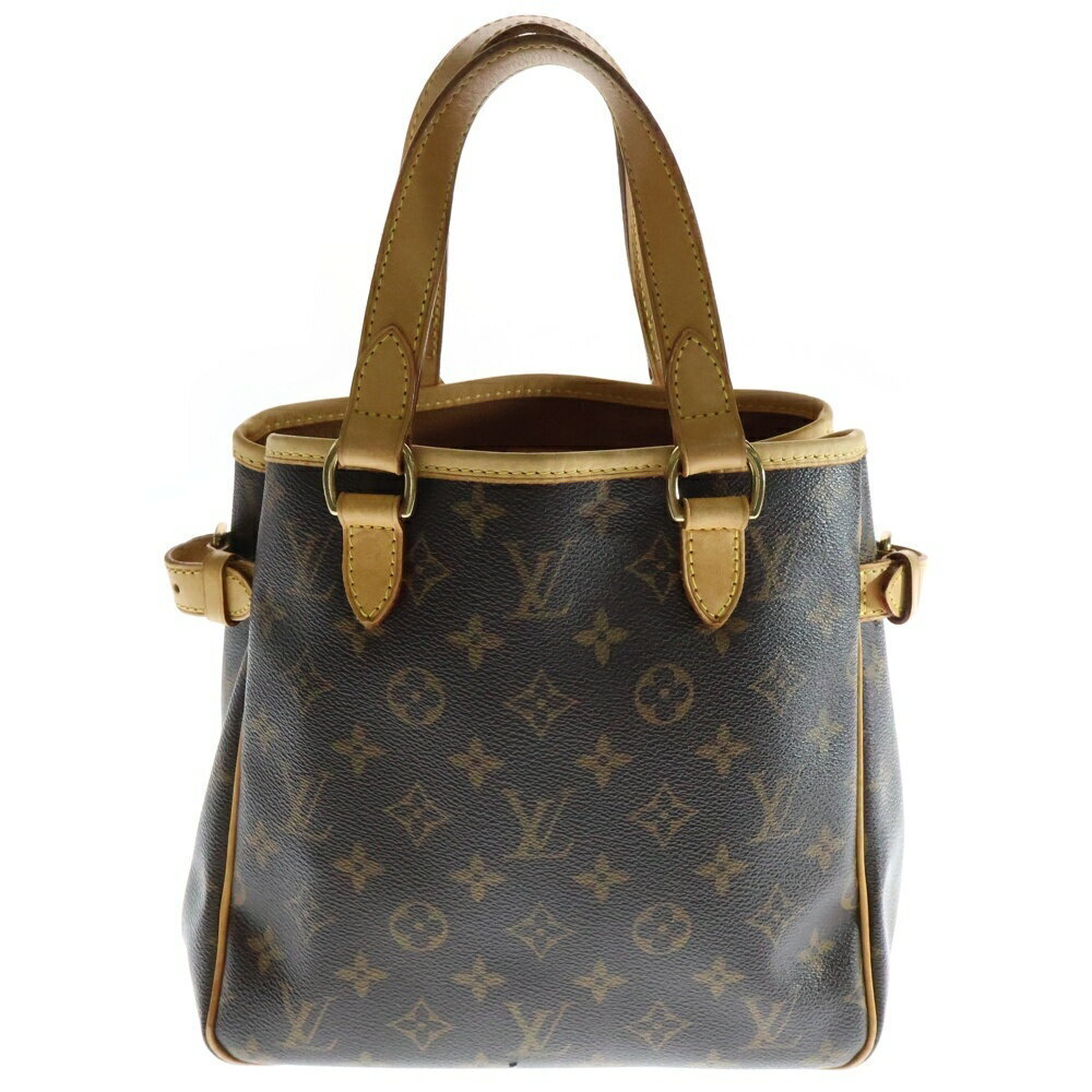 Louis Vuitton Monogram Batignolles Tote Bag Brown Leather